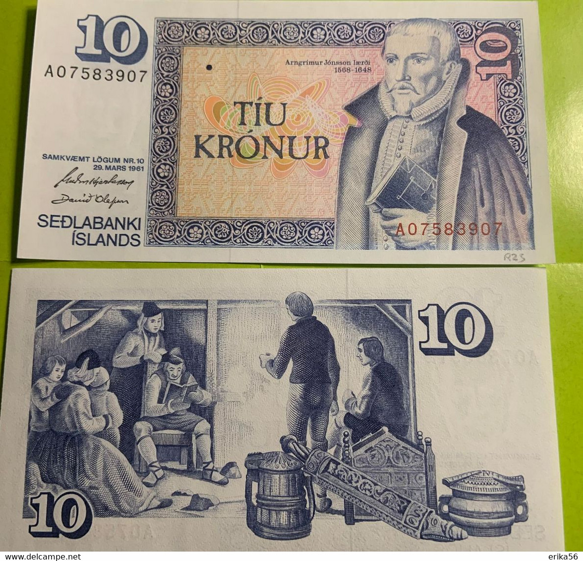 Billet Islande 10 Krone - Island