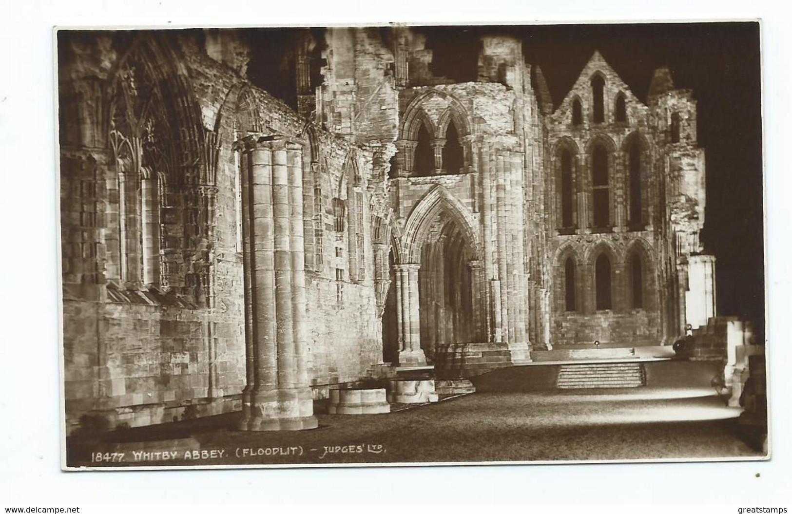 Yorkshire Whitby Abbey Floodlit Judges Rp Unused - Whitby