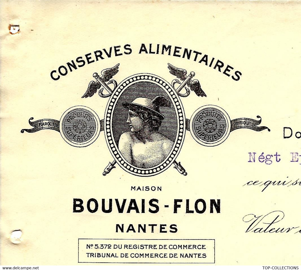 1930 ENTETE BOUVAIS  FLON à Nantes Loire Atlantique CONSERVES ALIMENTAIRES Pour Demenge à Macon Saone Et Loire B.E.V.SCA - 1900 – 1949