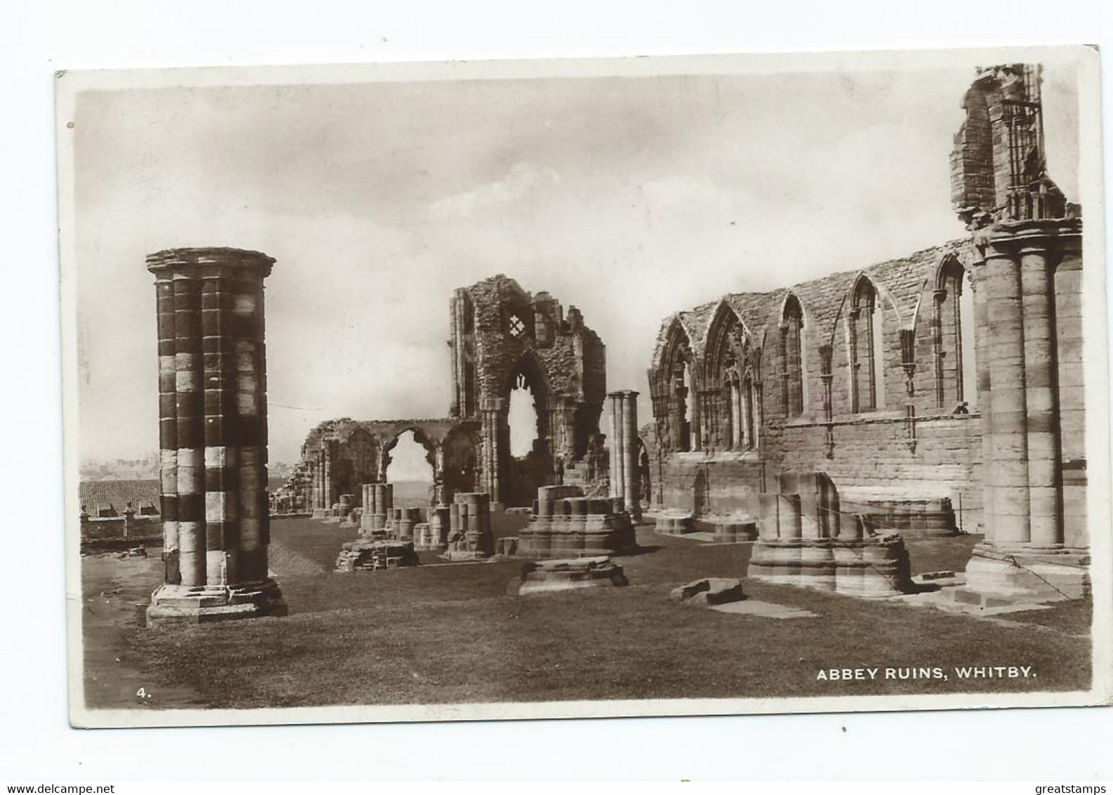 Yorkshire Whitby Abbey Ruins Rp Posted 1949 - Whitby