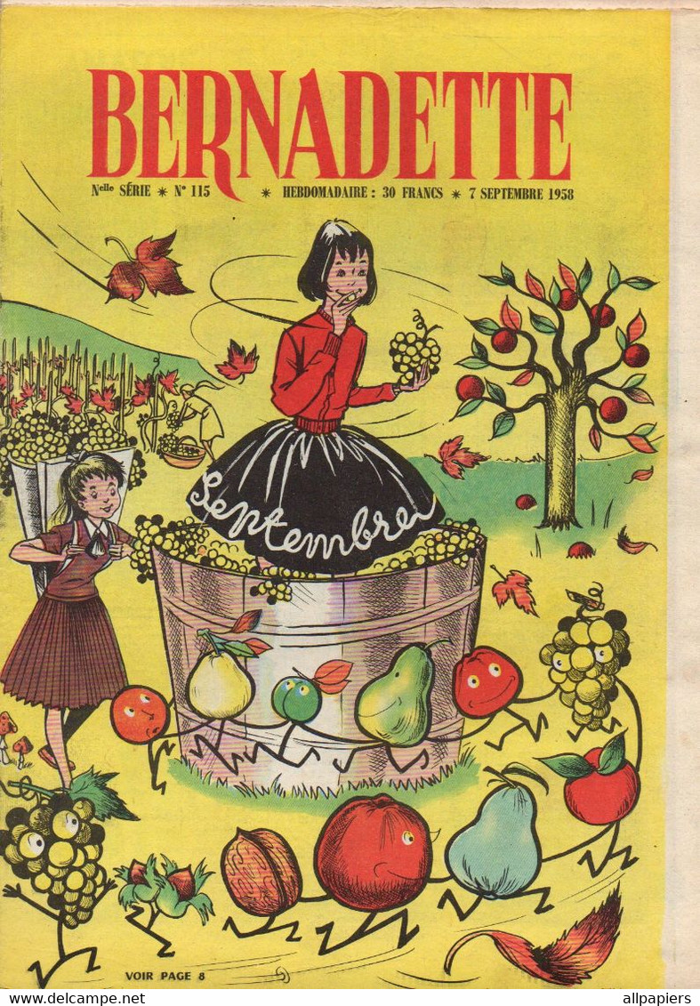 Bernadette N°115 Majorque L'île Dorée - Histoire De L'église Le Prophète Agabus - La Ronde Des Mois Septembre...1958 - Bernadette