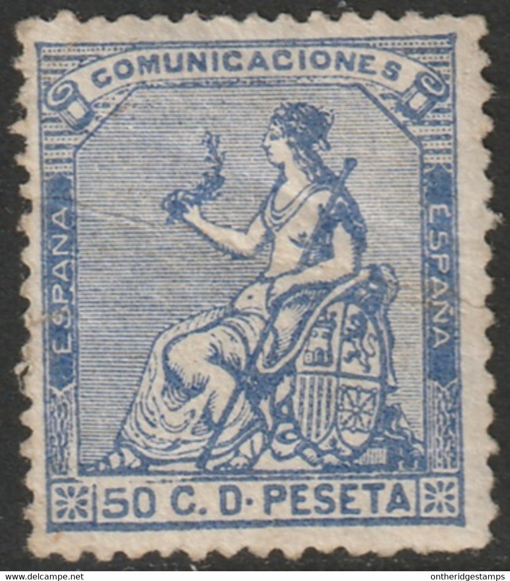 Spain 1873 Sc 197 Espana Ed 137 MH* Large Creases - Unused Stamps