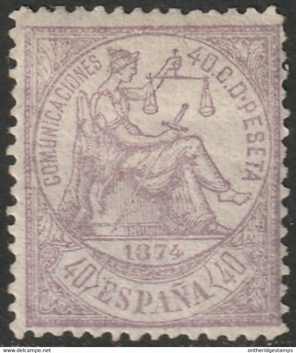 Spain 1874 Sc 206 Espana Ed 148 MH* Signed Oliva - Unused Stamps