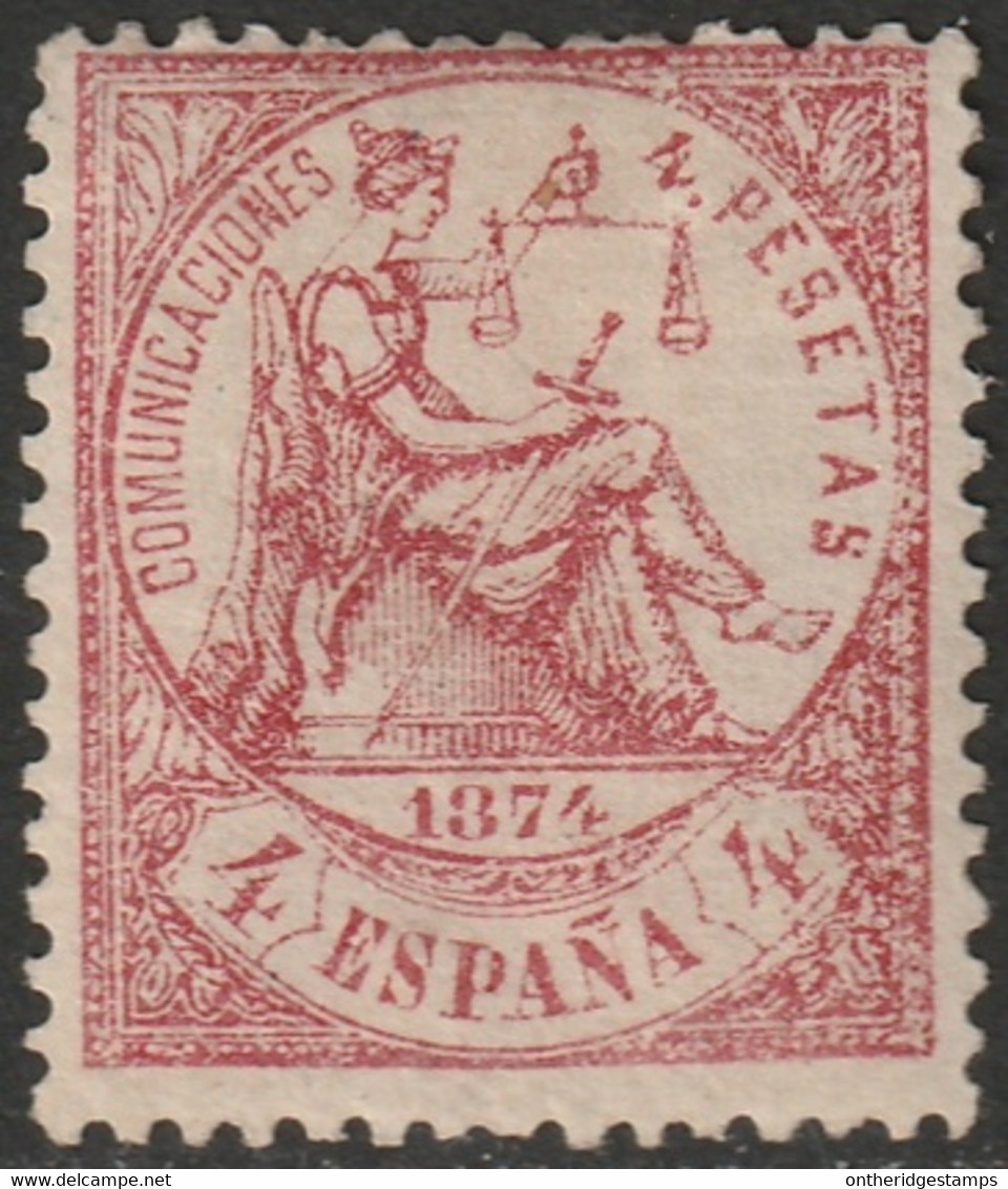 Spain 1874 Sc 209 Espana Ed 151p MH* Thick Paper Disturbed Gum - Unused Stamps