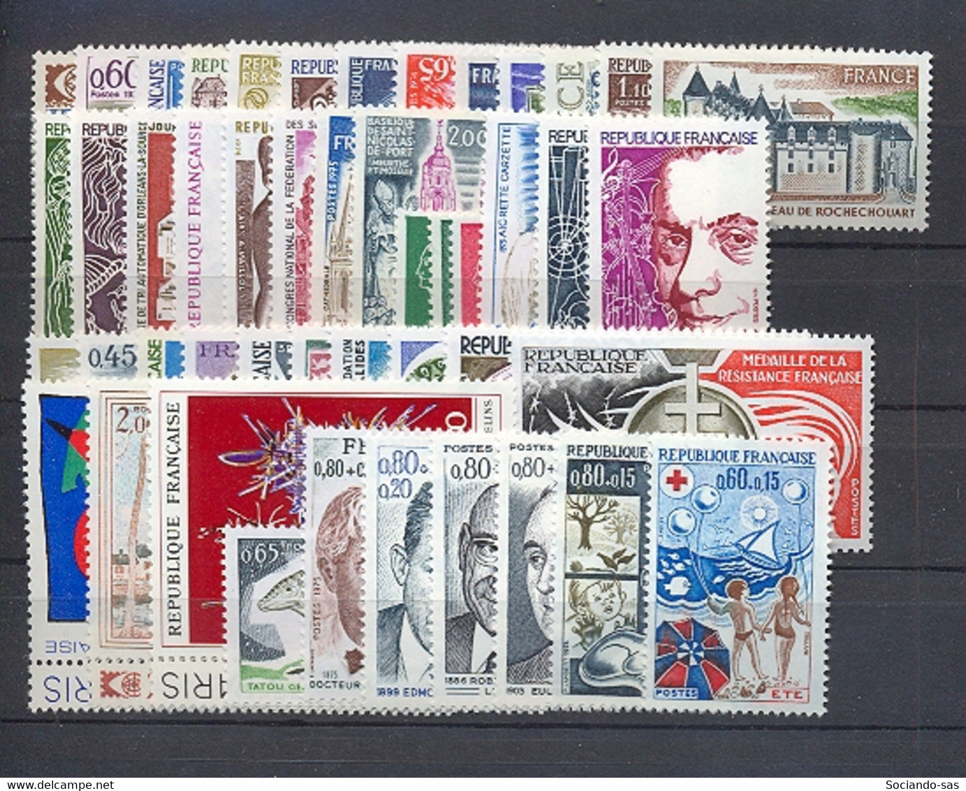 FRANCE - Année Complète 1974 - N°Yv. 1783 à 1829 - Complet - Neuf Luxe ** / MNH / Postfrisch - 1970-1979