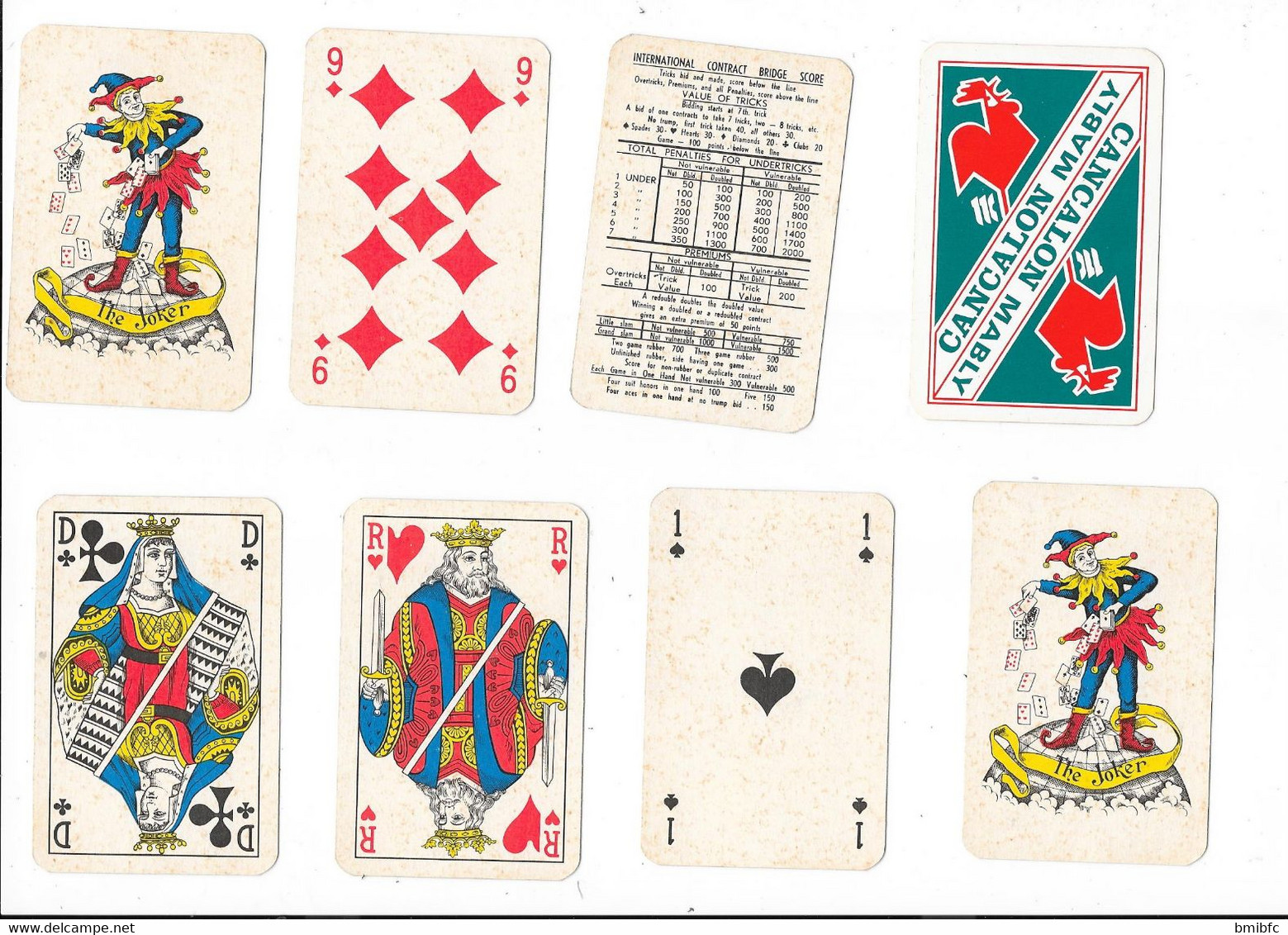 Jeu De 54 Cartes Complet Et En Bon état ( 52 Cartes + Les 2 Jokers) -    Publicité Au Dos CANCALON MABLY - 54 Carte