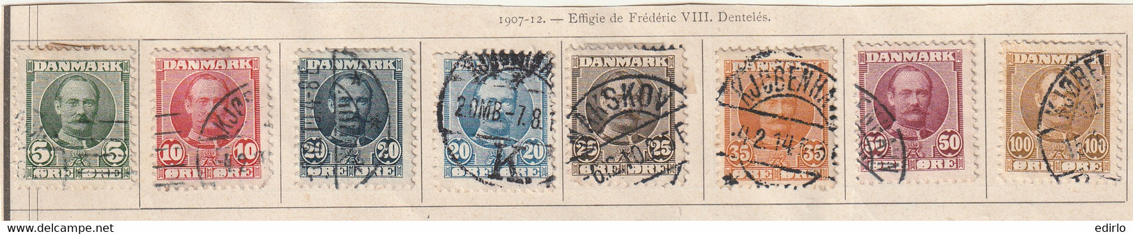 /// DANEMARK ///  N°   55 à 61 + Bleu Ciel Côte 19€ - Used Stamps