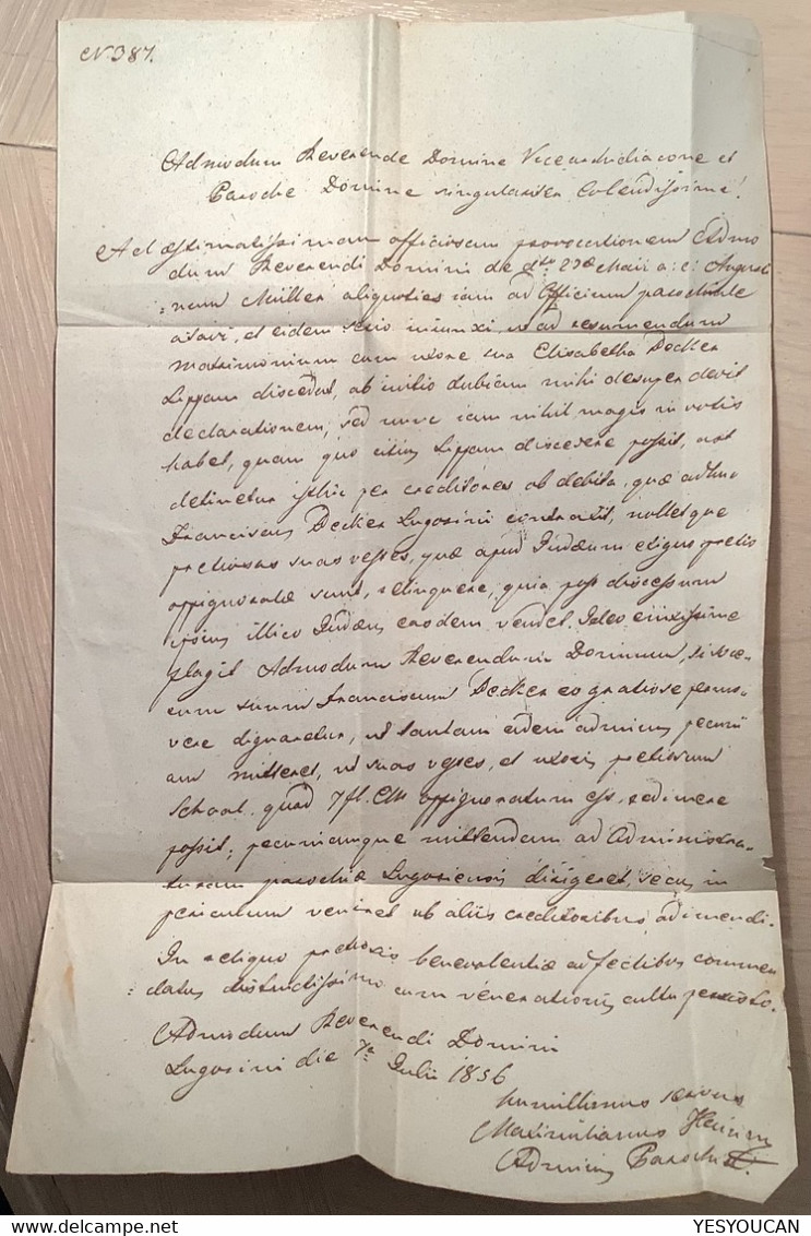 "LUGOS" 1856 (LUGOJ ROMANIA: Temescher Banat) Exoffo Brief>Lippa (Österreich Ungarn Austria Hungary - 1858-1880 Moldavia & Principato