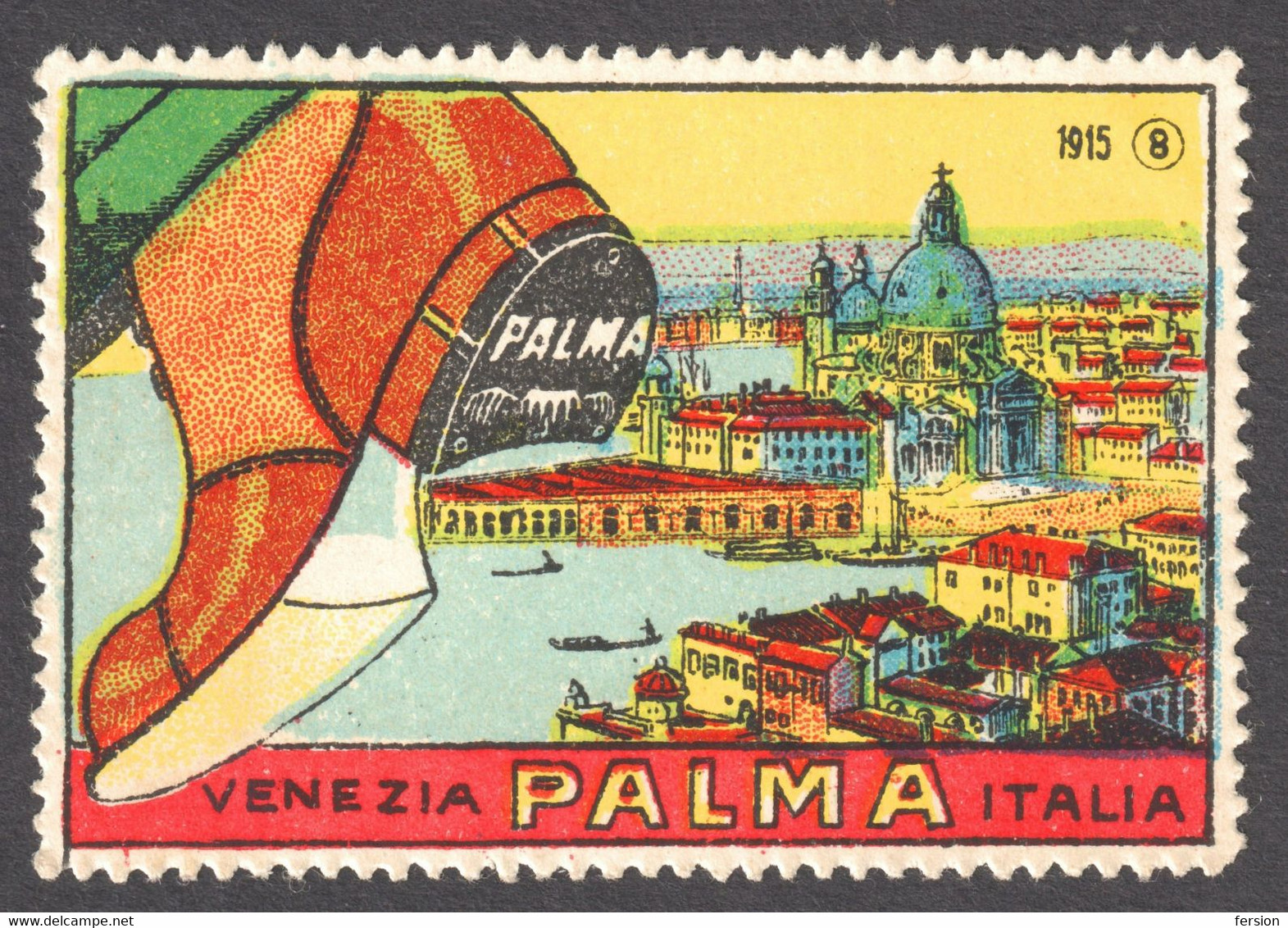 VENEZIA Cathedral St Mark's Basilica Italy PALMA Shoe 1915 - Advertising  Cinderella Label Vignette - Francobolli Per Buste Pubblicitarie (BLP)