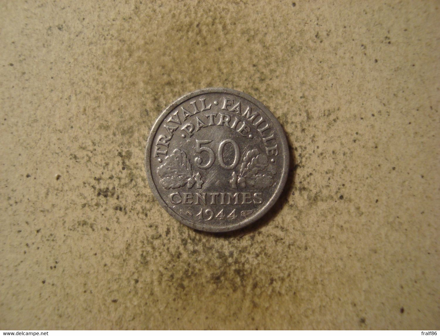 MONNAIE FRANCE 50 CENTIMES 1944 B FRANCISQUE - 50 Centimes