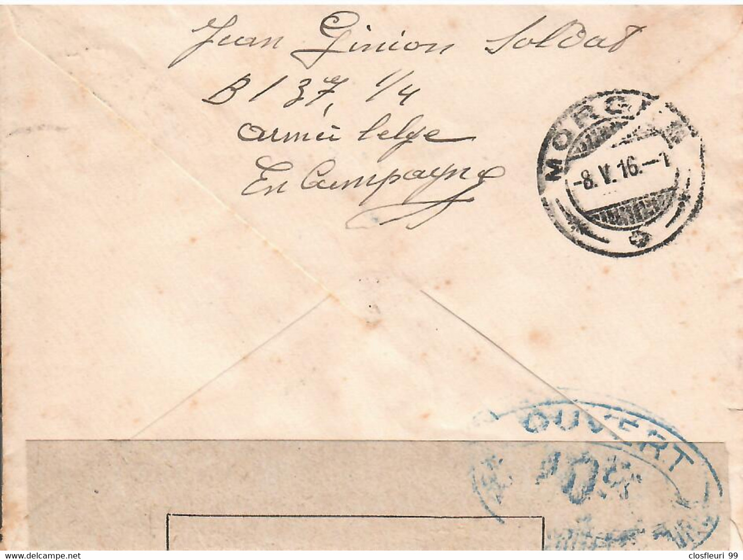 Censure, Lettre 1916, Ouvert 404, Contrôle Postale, Suisse, Morges - Marques D'armées