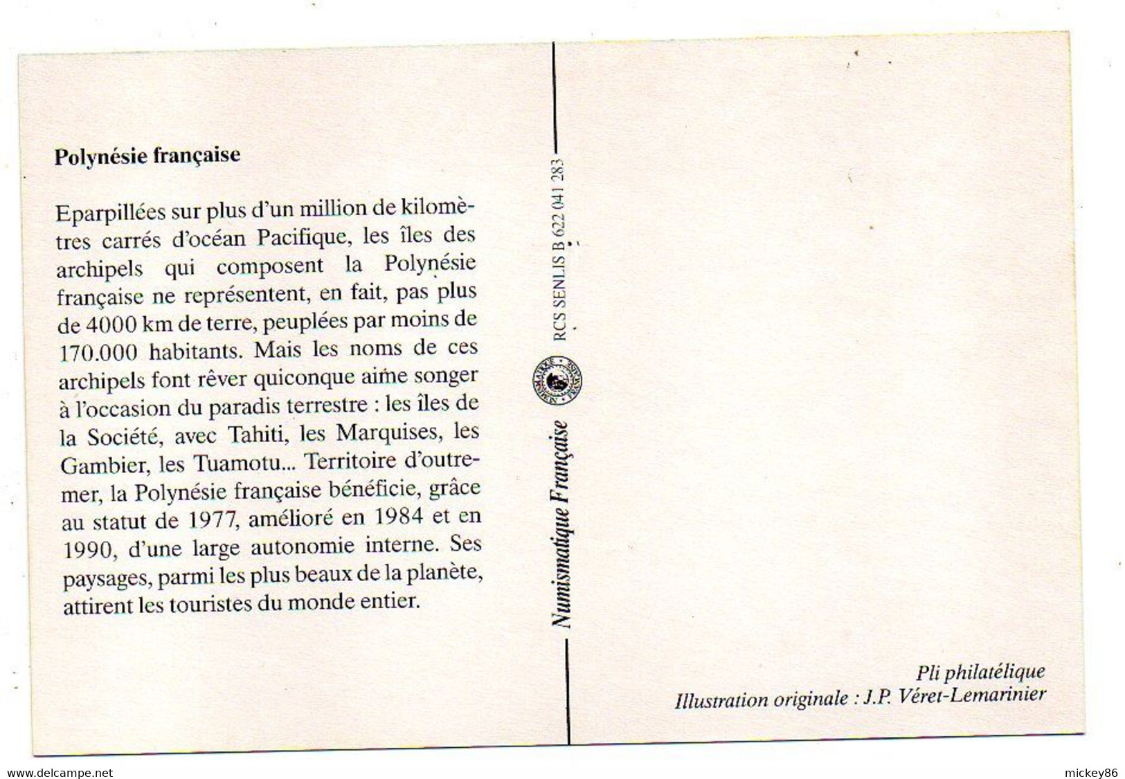 Polynésie Française--1991- Carte Postale Et Timbre  ..cachet PAPEETE RP..Ile Tahiti--75 - Cartas & Documentos