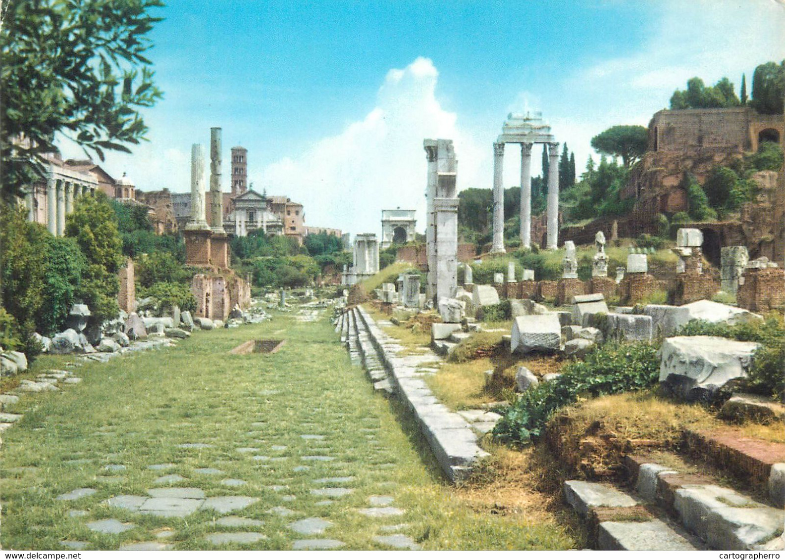 Postcard Italy Rome Roman Forum 1966 - Altare Della Patria