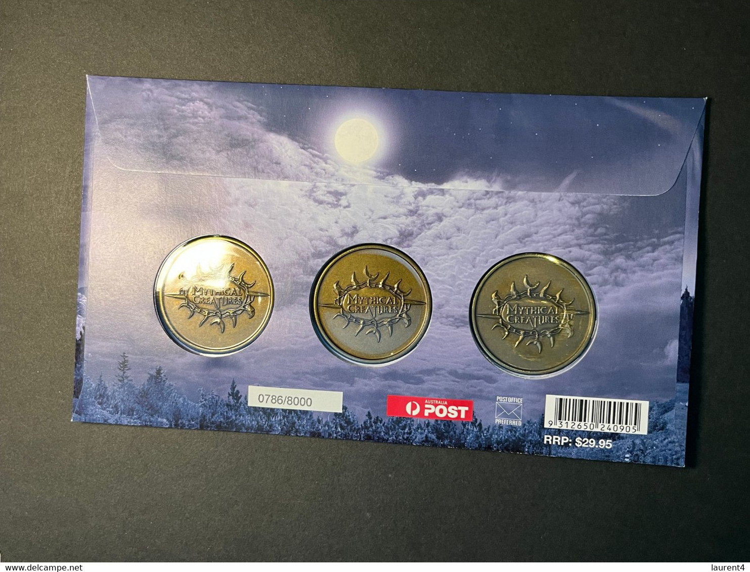 (3 N 4) 2011 Australia - PNC Cover With 3 Mythical Creatures Stamps + 3 Medallion (PO Price Was $29.95) - Unclassified