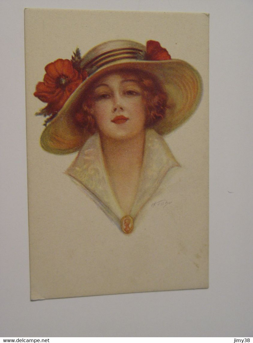 CARTE POSTALE ILLUSTRATEUR HARRISON FISHER-FEMME AVEC CHAPEAU - Fisher, Harrison