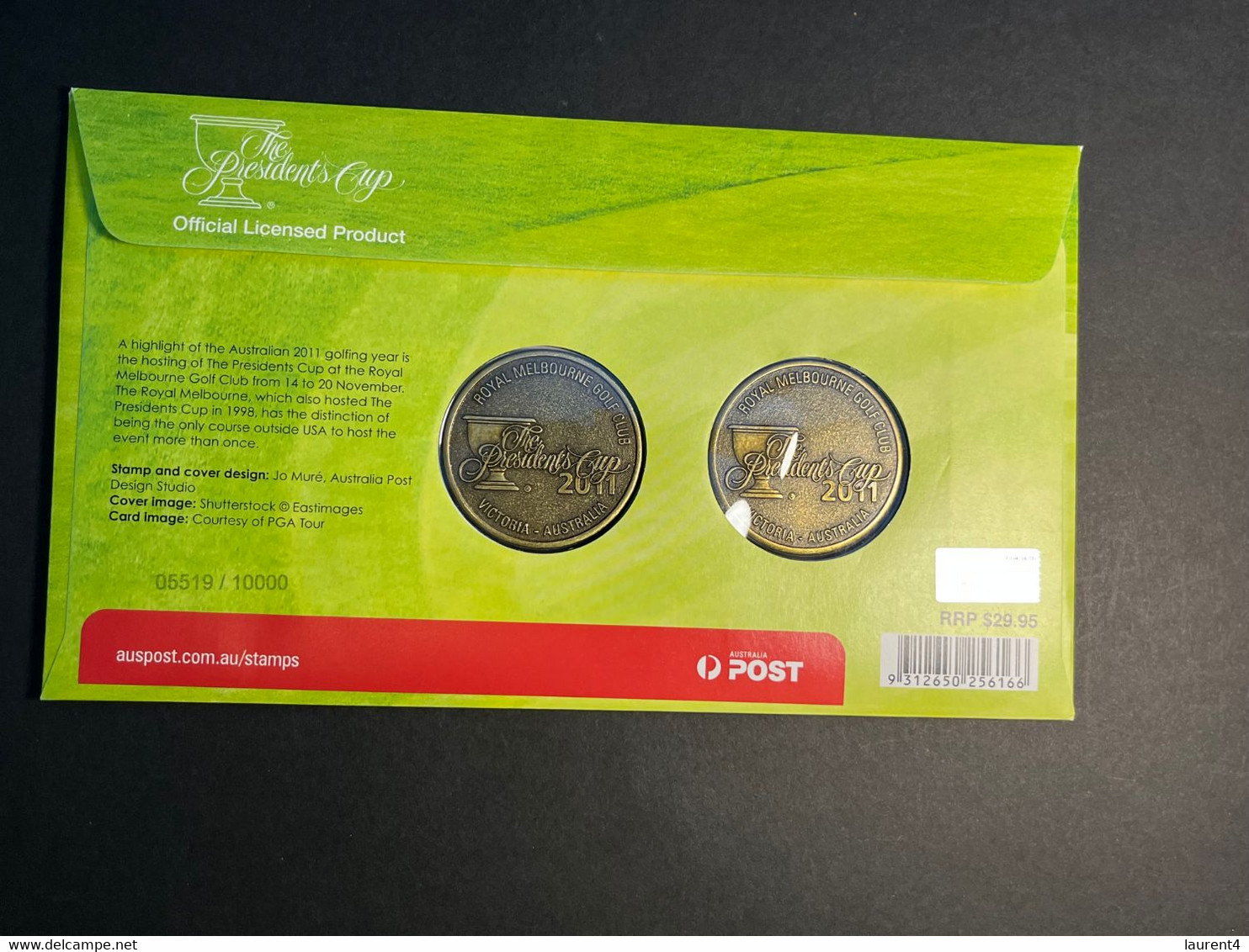 (3 N 4) 2011 Australia - PNC Cover With President's Cup Golf Stamps + 2 Medallion (PO Price Was $29.95) - Zonder Classificatie