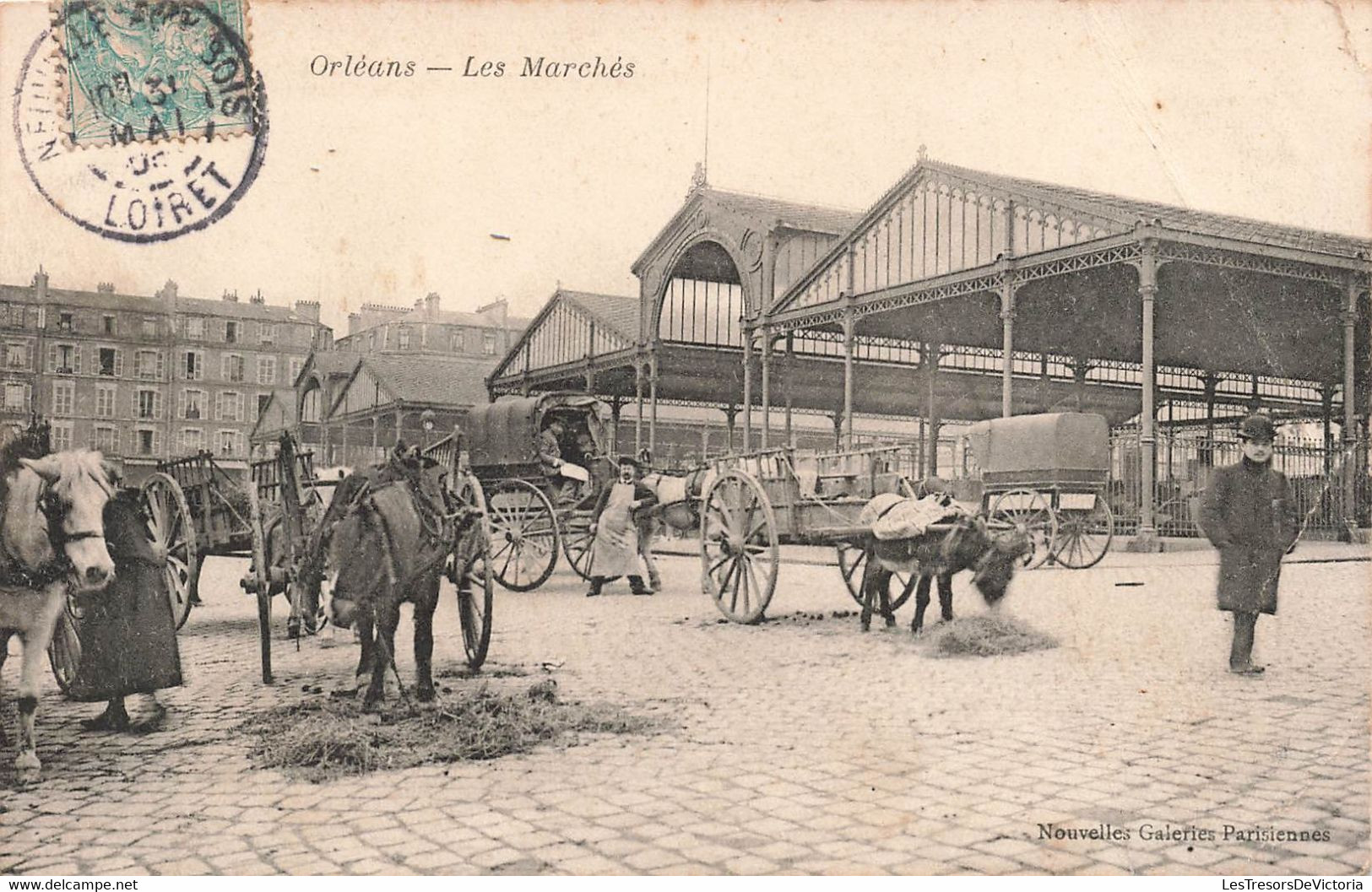 CPA Orleans - Les Marchés - Nouvelles Galeries Parisiennes - Charettes Et Chevaux - - Orleans