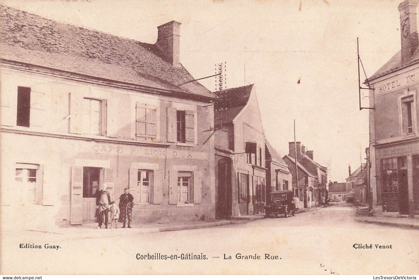 CPA Corbeilles En Gatinais - La Grande Rue - Cliché Venot - Edition Guay - Café Du Lion D'or - Sonstige & Ohne Zuordnung