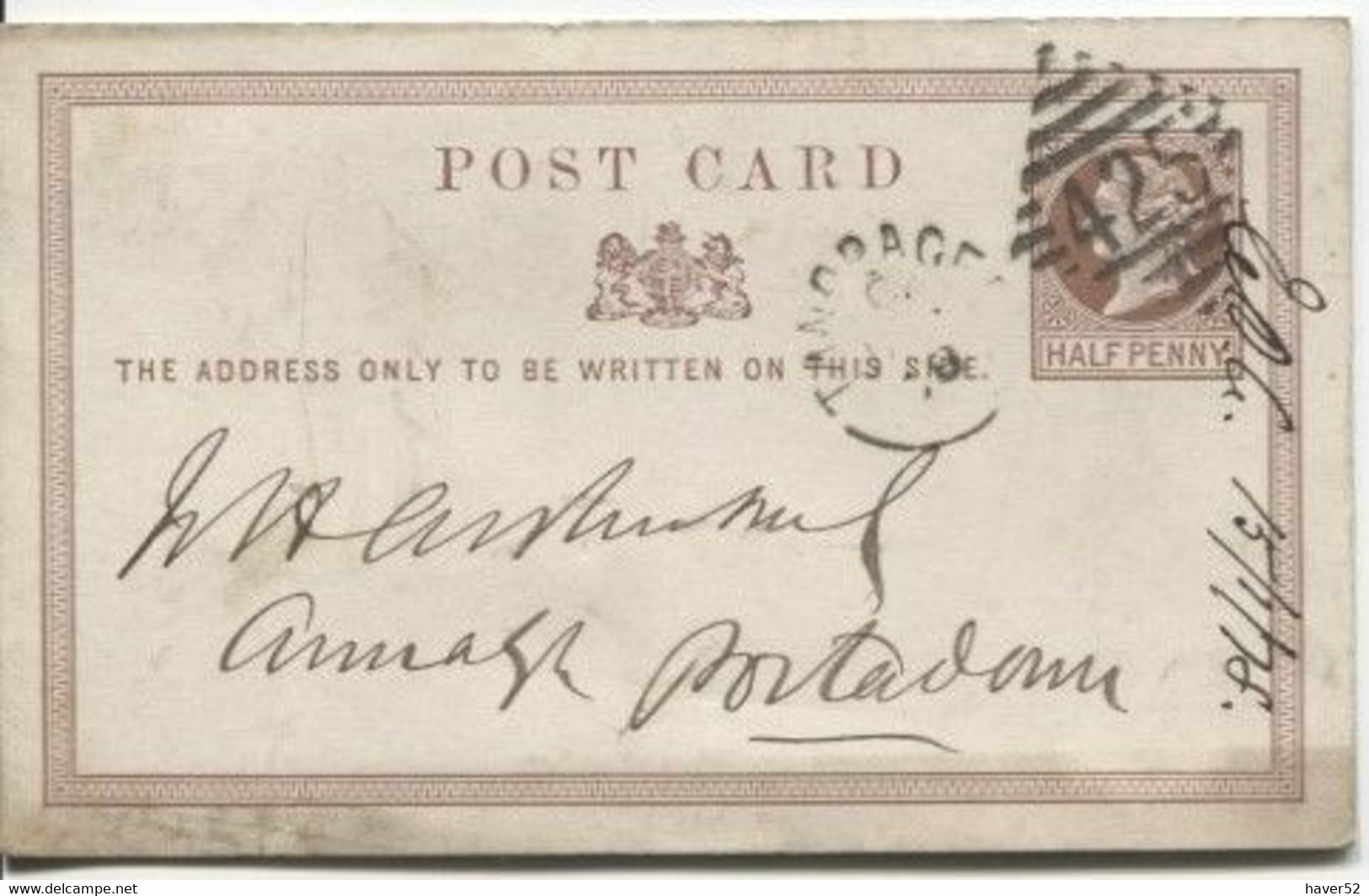 QV Postal Card 1878 With Tandrage Duplex To Portadown - NICE And Clean - Préphilatélie