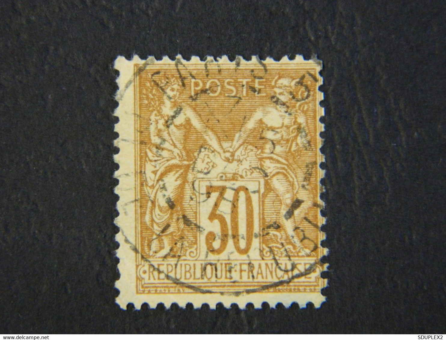 République Française 30 C Dentelé Type Sage I  Y&T 69 Brun Oblitéré - 1876-1878 Sage (Type I)