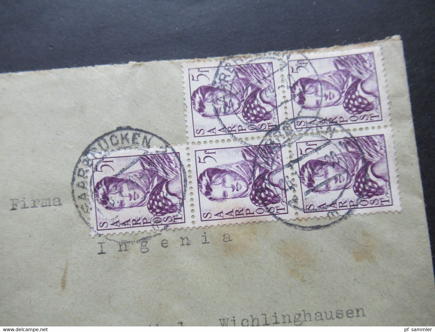 Saarland 1949 Wiederaufbau Des Saarlandes Mi.Nr.245 (5) MeF Firmenbrief Seibert & Söhne Citroen Vertretung - Storia Postale