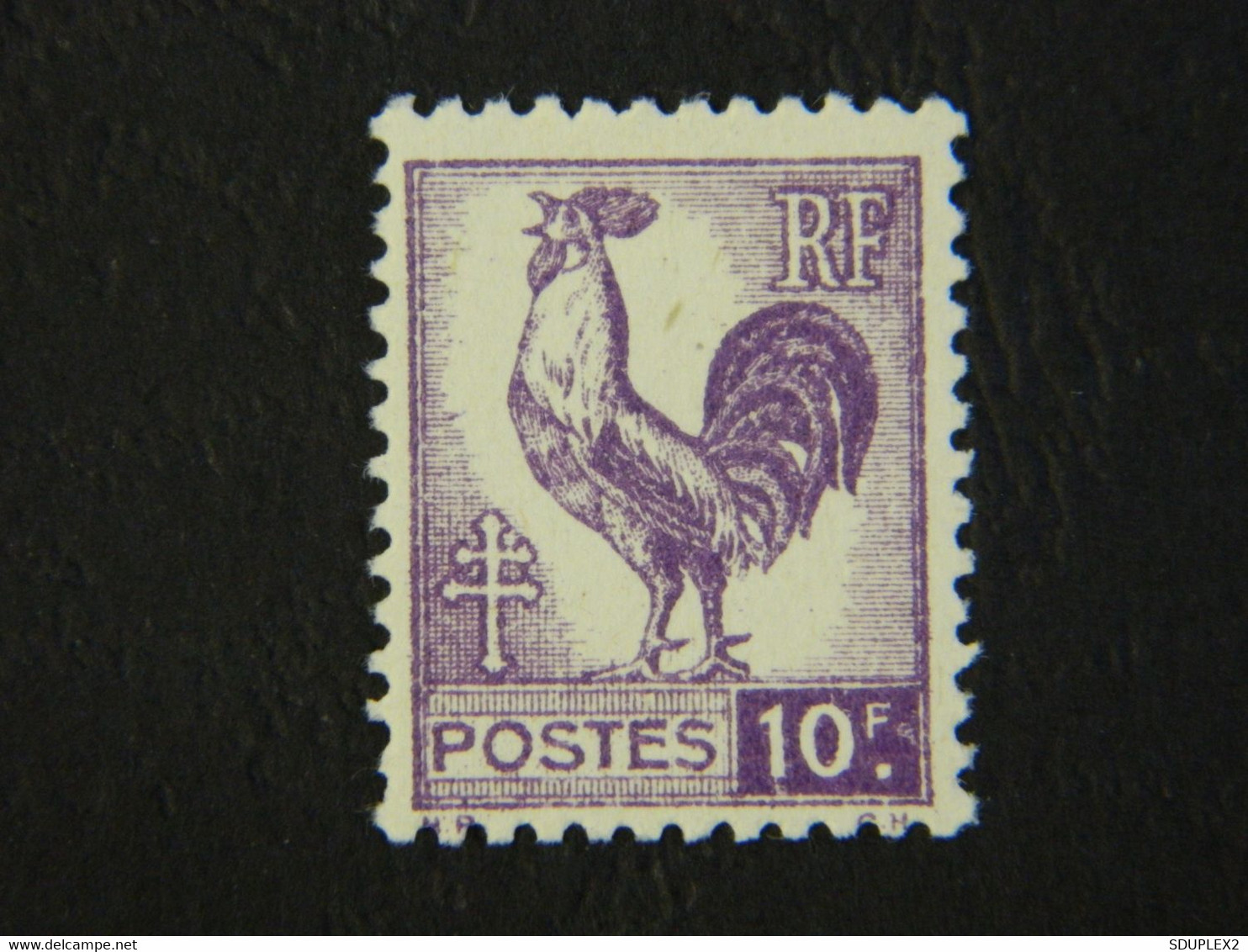 RF Postes 10 F Dentelé Série D'Alger Y&T 646 Violet Neuf Non Oblitéré - 1944 Coq Et Marianne D'Alger