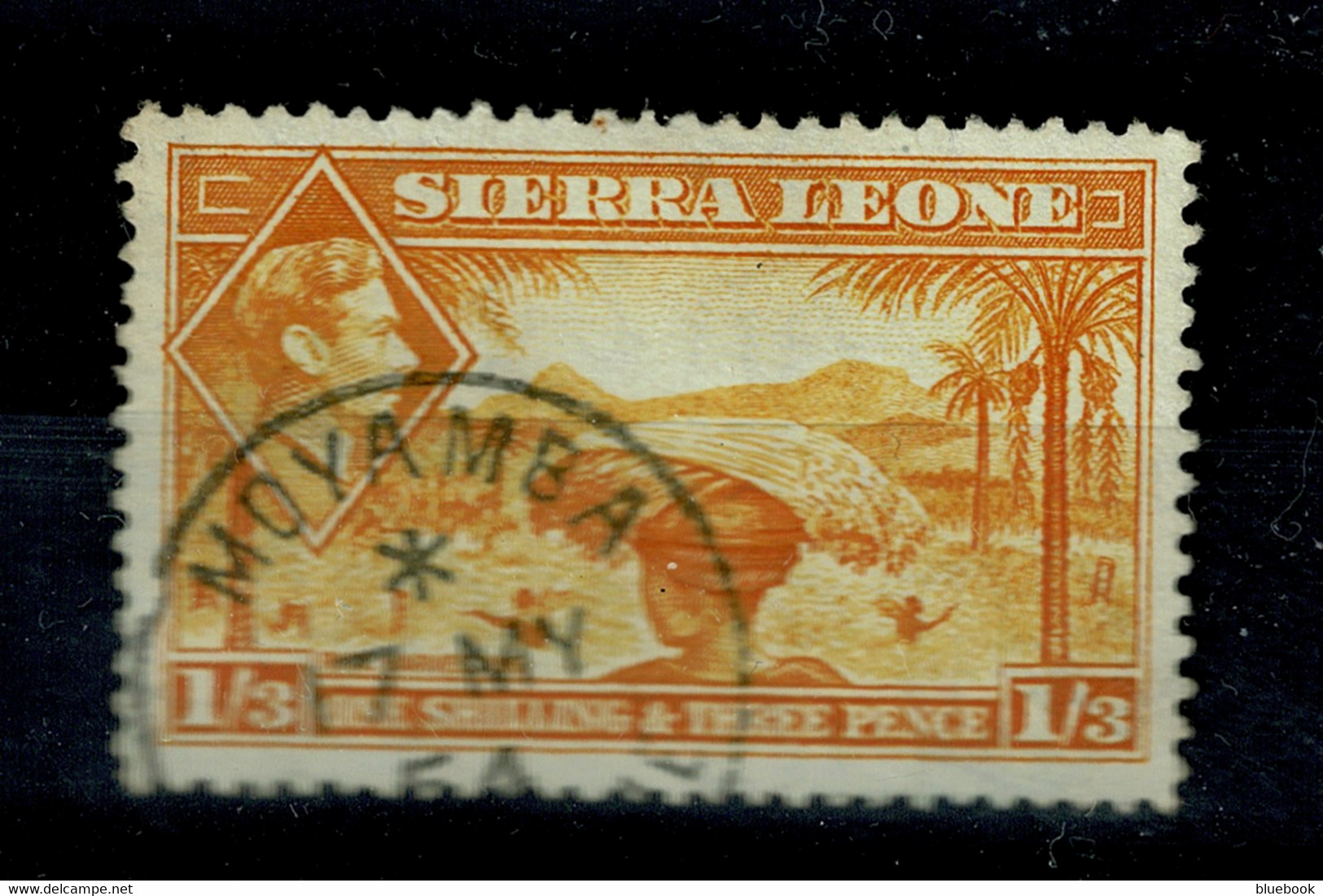 Ref 1585 - Sierra Leone 1944 - 1s3d Orange Fine Used Stamp With Moyamba Postmark For 1954 - Sierra Leone (...-1960)