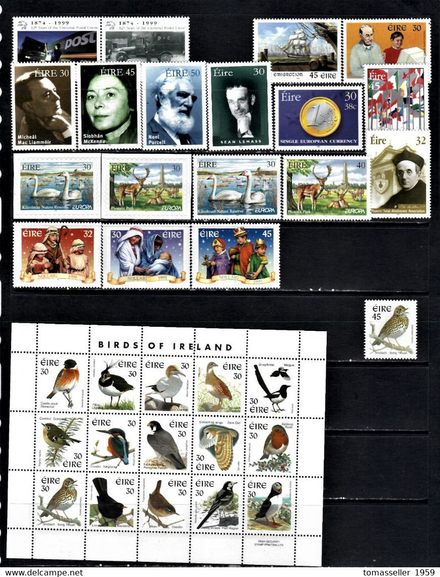 Ireland-1999 Full Year Set ( Stamps.+ S/s+booklets) -  29 Issues.MNH - Años Completos