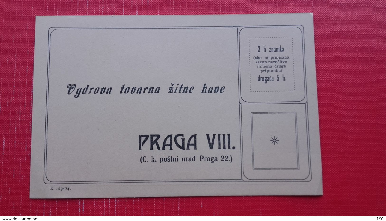 Vydrova Tovarna Zitne Kave Praga VIII(Praha) - ...-1918 Voorfilatelie