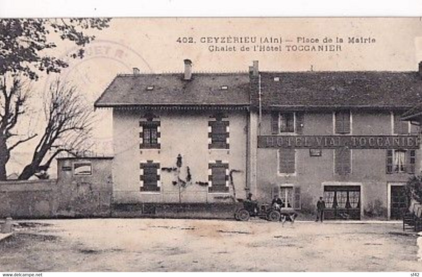 CEYZERIEU                             CHALET DE L HOTEL TOCCAGNIER . PLACE DE LA MAIRIE  + CACHET POSTE DE GUET - Ars-sur-Formans