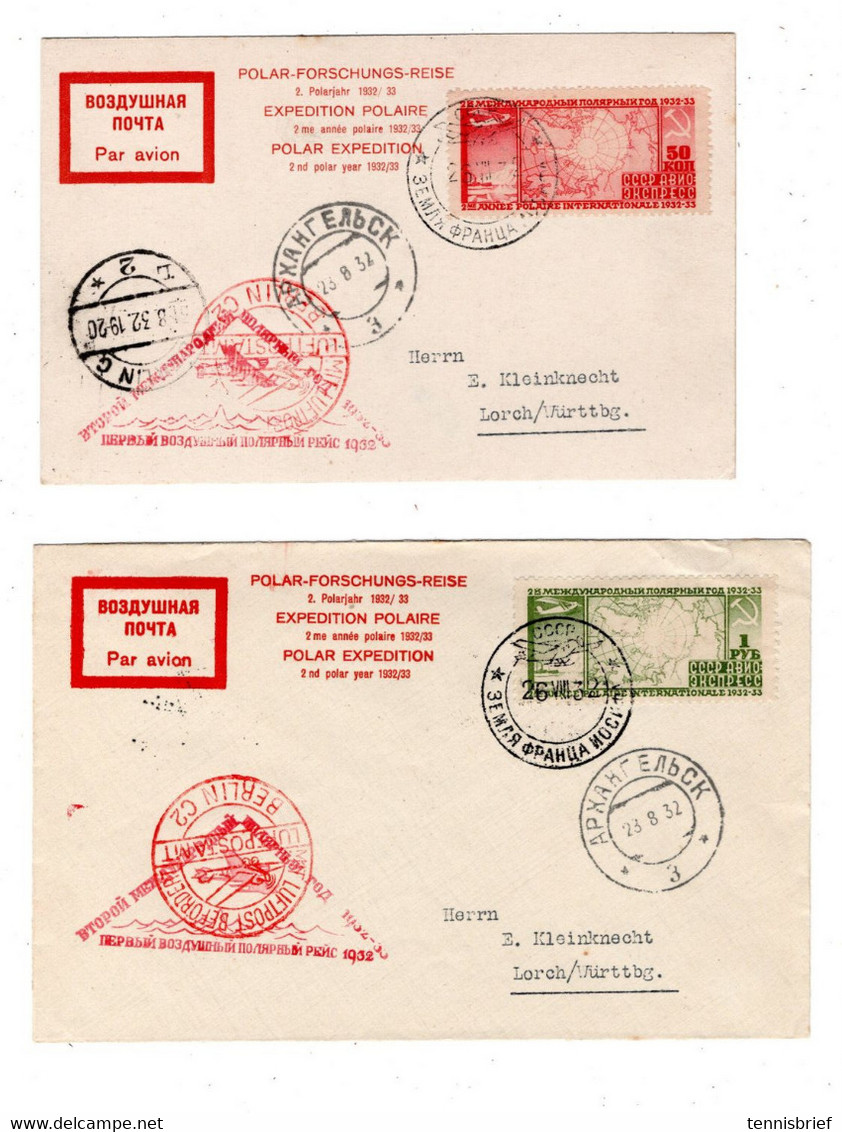 Russia , 1932 , Polar Exped. , Cpl. 2 Items , 1 R. Scarce Perforation  10 1/2 Best Condition - Lettres & Documents