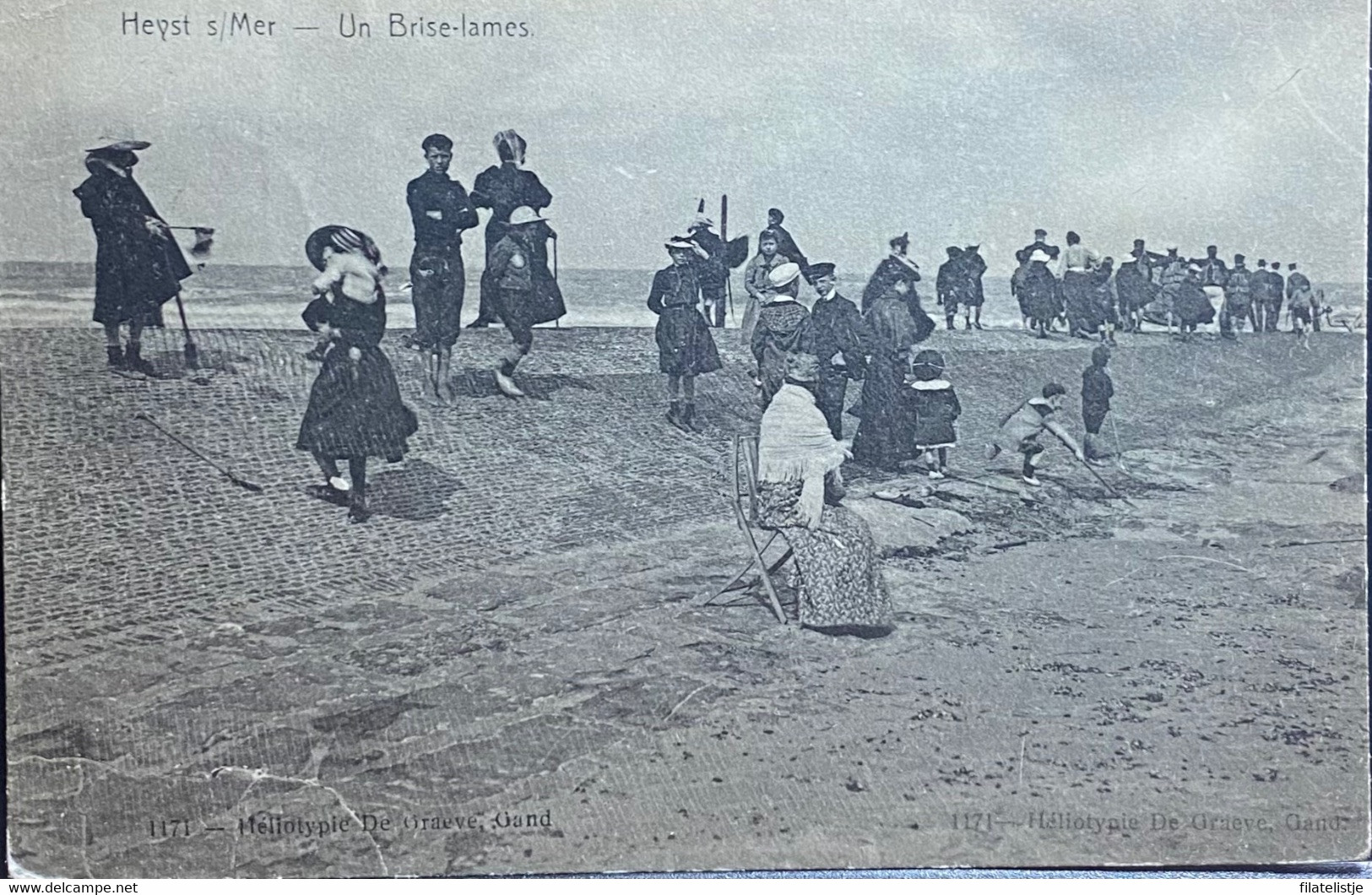 Heist Aan Zee Op De Golfbreker Gelopen 1917 - Heist