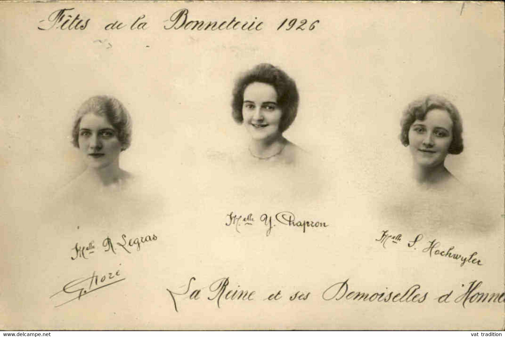 ÉVÉNEMENTS - Fêtes De La Bonneteries En 1926 - La Reine Et Ses Demoiselles D'Honneur - L 136838 - Manifestations