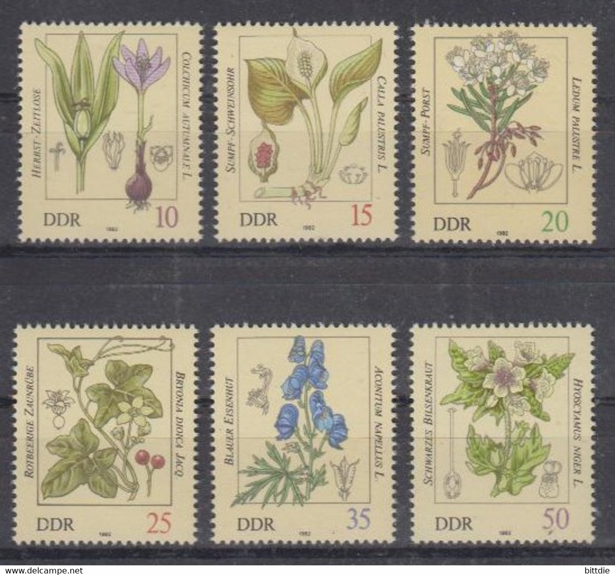 Giftpflanzen, DDR  2691/96 , Xx  (A6.0278) - Plantas Tóxicas