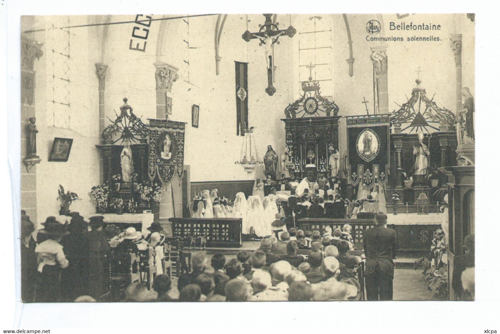 Lot De 6 Cartes Bellefontaine Réception De Sa Grandeur Monseigneur De Namur Communion Solennelle Etc. - Bievre