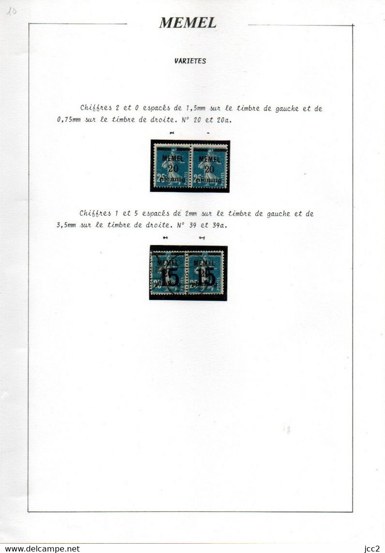 MEMEL - .N° 20+20a* - 39+39b Oblitéré - Unused Stamps
