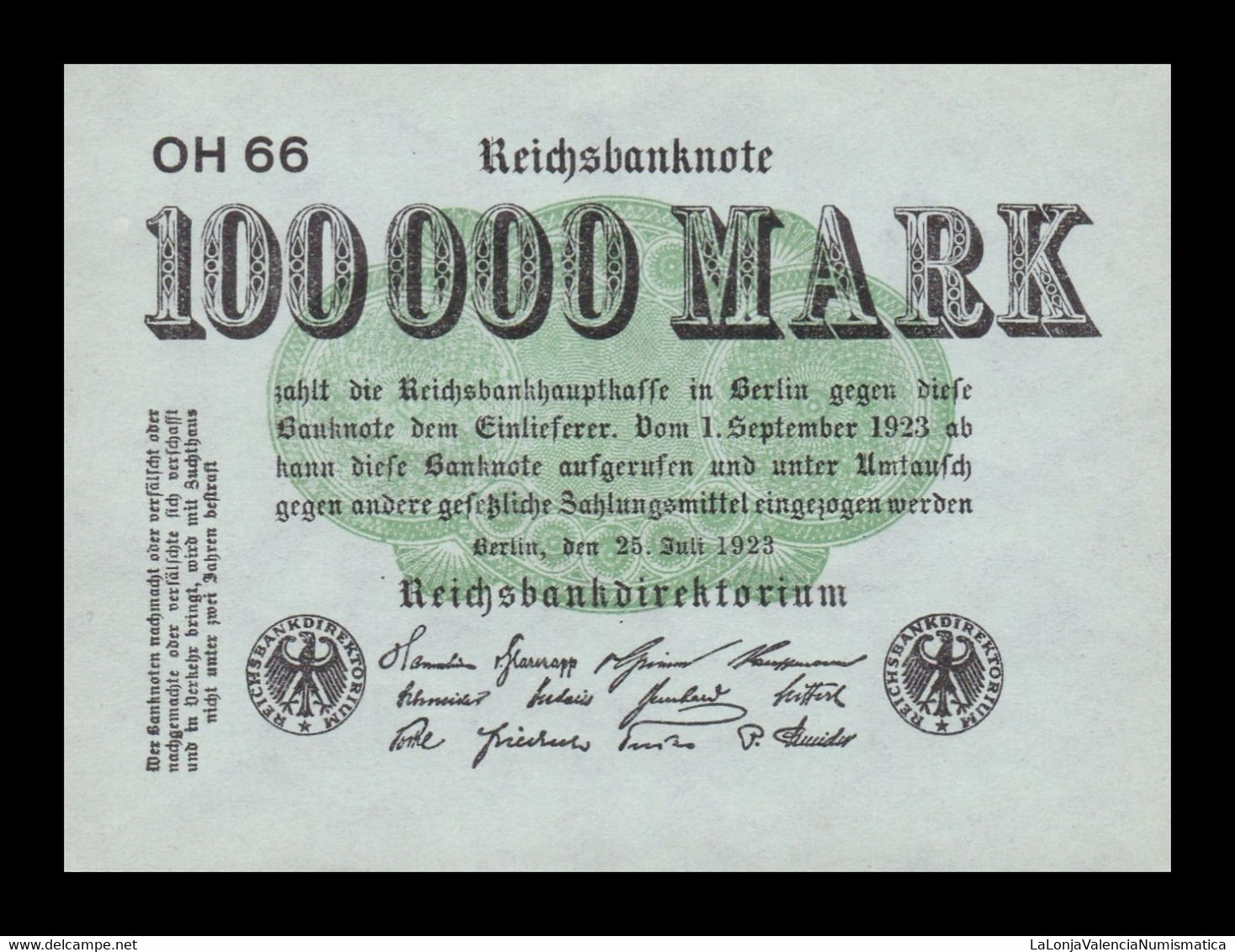 Alemania Germany 100000 Mark 1923 Pick 91a SC UNC - 100.000 Mark