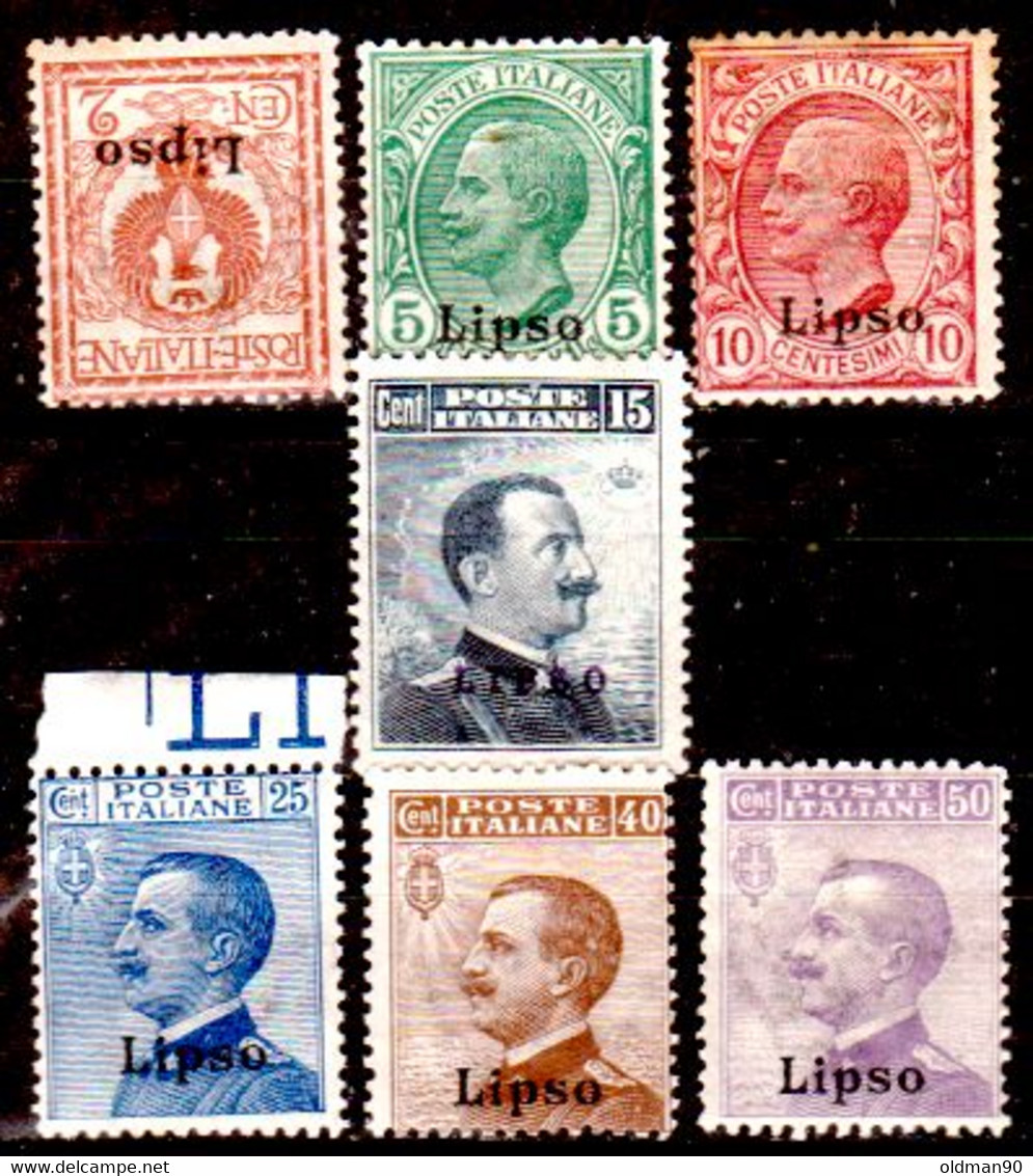 Egeo-OS-296- Lipso: Original Stamps And Overprint 1912 (++) MNH - Quality In Your Opinion. - Egée (Lipso)