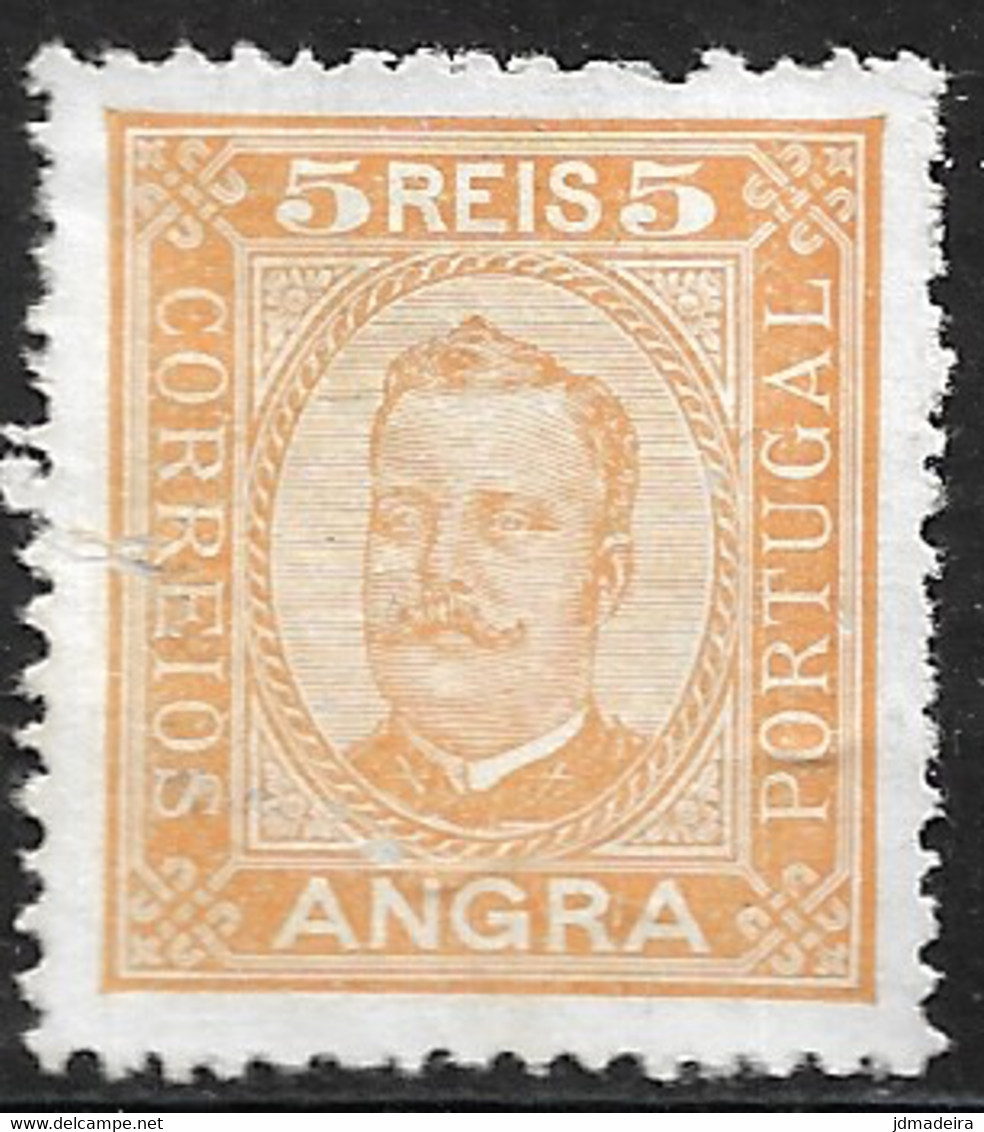 Angra – 1892 King Carlos 5 Réis Mint Stamp - Angra