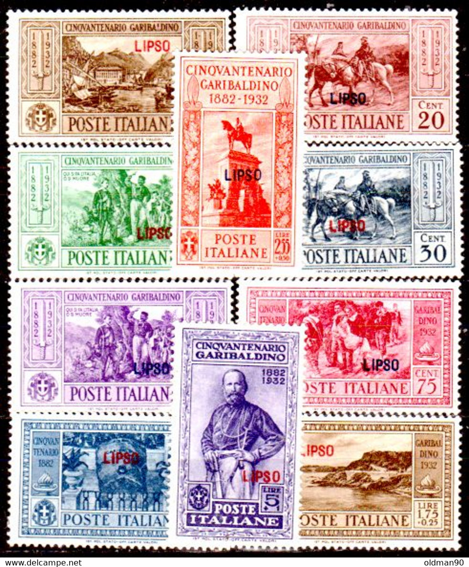 Egeo-OS-302- Lipso: Original Stamps And Overprint 1932 (++) MNH - Quality In Your Opinion. - Egeo (Lipso)