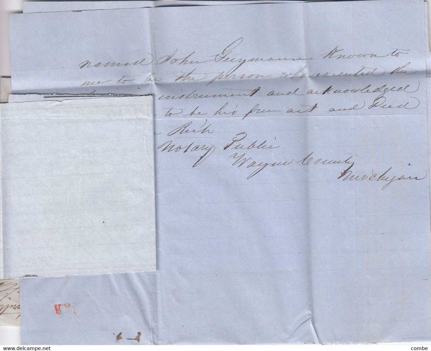 LETTER. 19 DEC 1854. DETROIT. (+CUICINNATI AGENT CONSULAIRE 1854)(+ DETROIT 1854) PAID. TO BIEDERBACH FRANCE