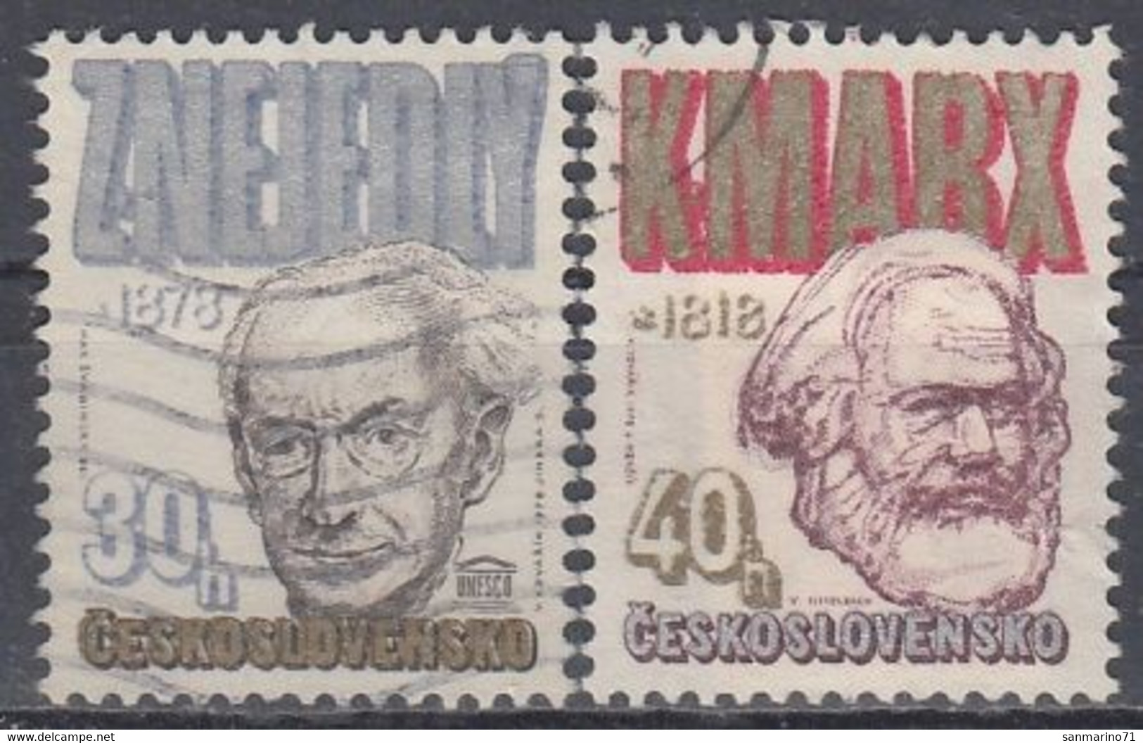 CZECHOSLOVAKIA 2421-2422,used - Karl Marx