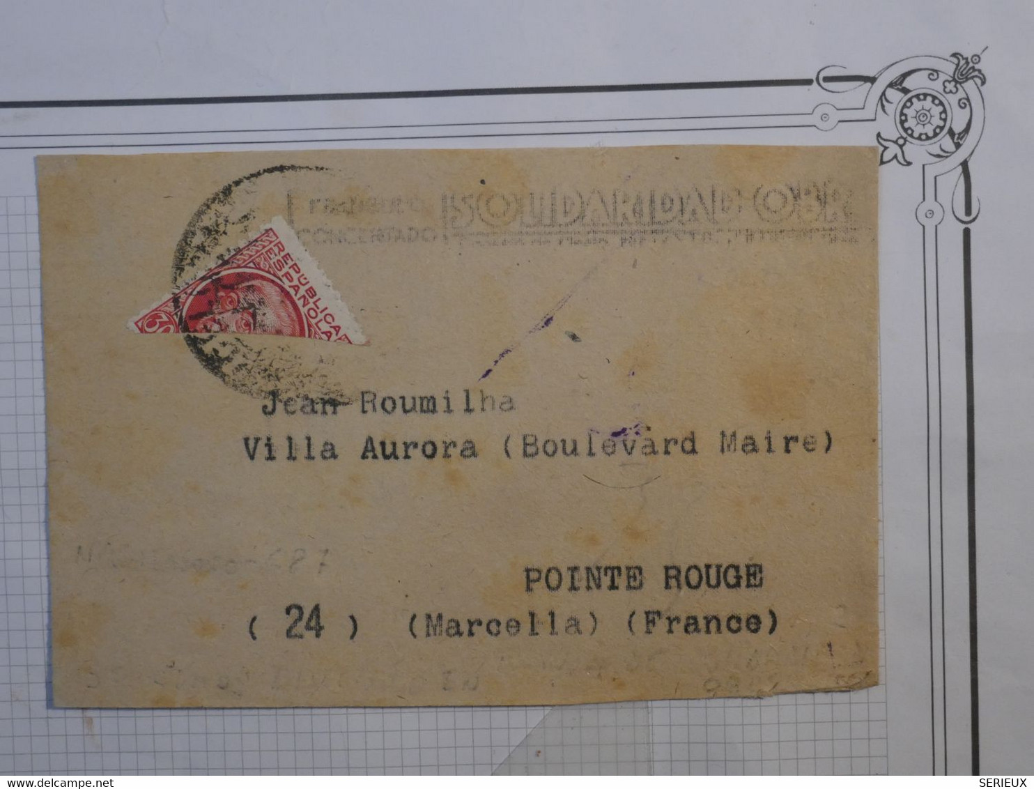 C  ESPANA  BELLE  LETTRE RARE 1930 A MARSEILLE FRANCIA ++TP BISECT +++++ AFFRANCH. INTERESSANT++ - Cartas & Documentos