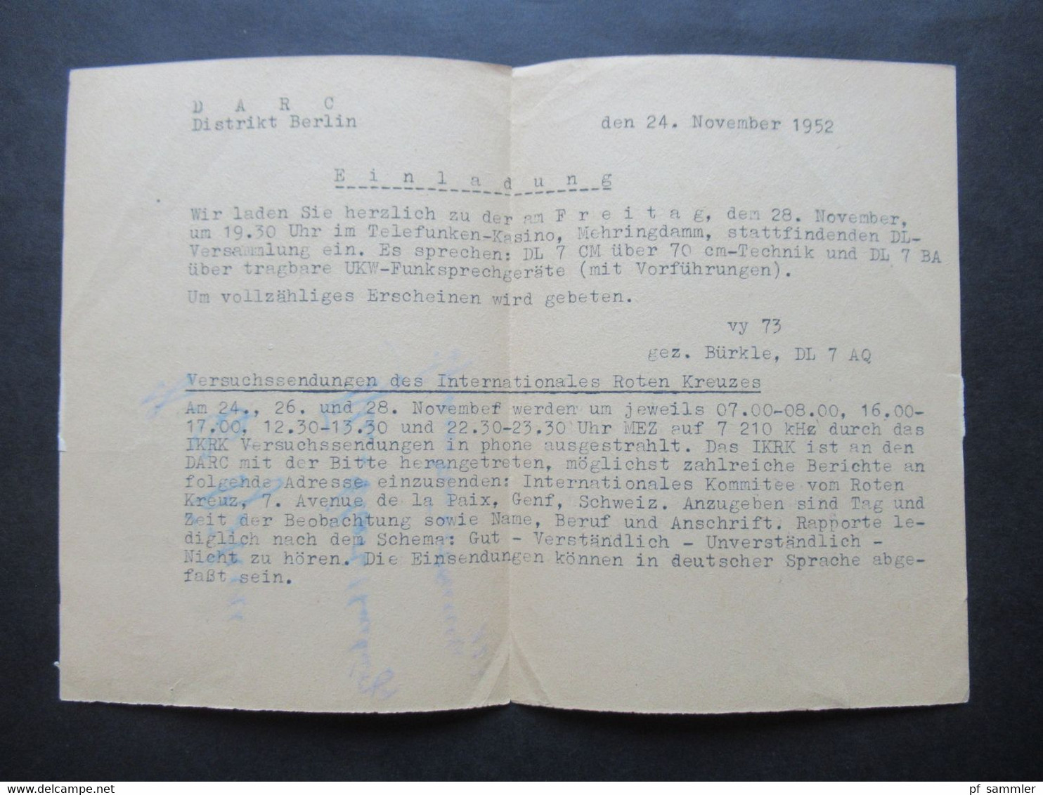 Berlin 1952 Männer Der Geschichte Nr.91 EF Drucksache DARC Werbestempel Bei Gefahr Rufe An 01 Polizei Berlin - Brieven En Documenten