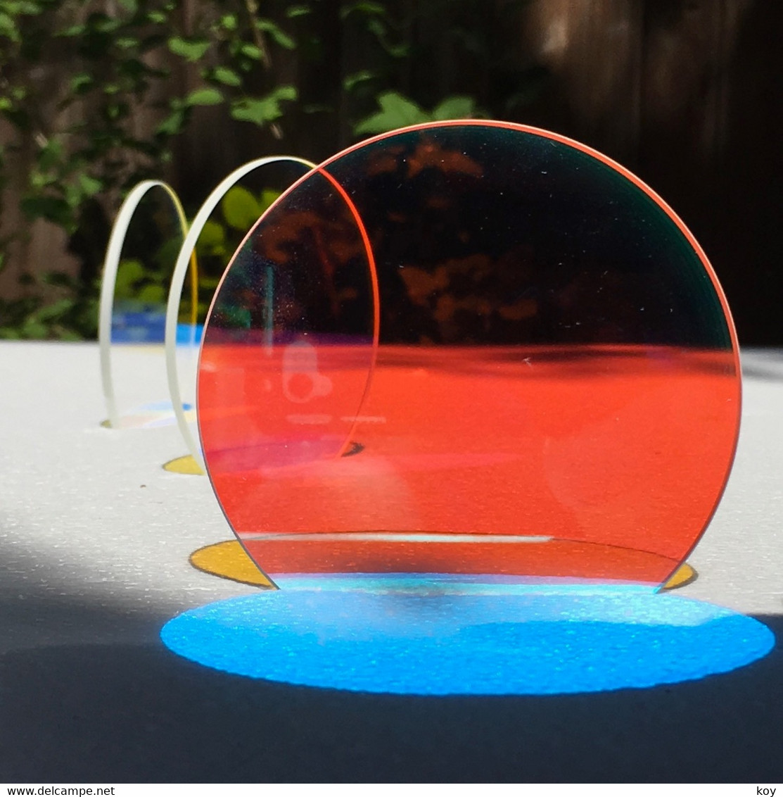Dichroitscheibe Farbeffektglas Ø 76.0 Mm Rot - Orange - Gelb (B) - Lenti