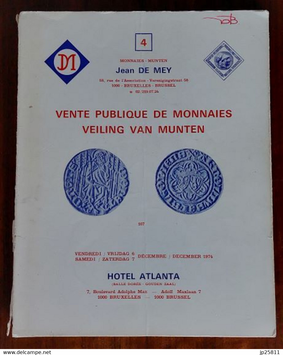 Veiling Van Munten Catalogus Jean De Mey Nr 2 + 4 1972 1974 Zeldzaam - Livres & Logiciels