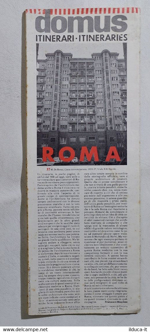 17167 15crt/ Supplemento Domus 1984 N. 654 - Itinerari Roma - Kunst, Design, Decoratie