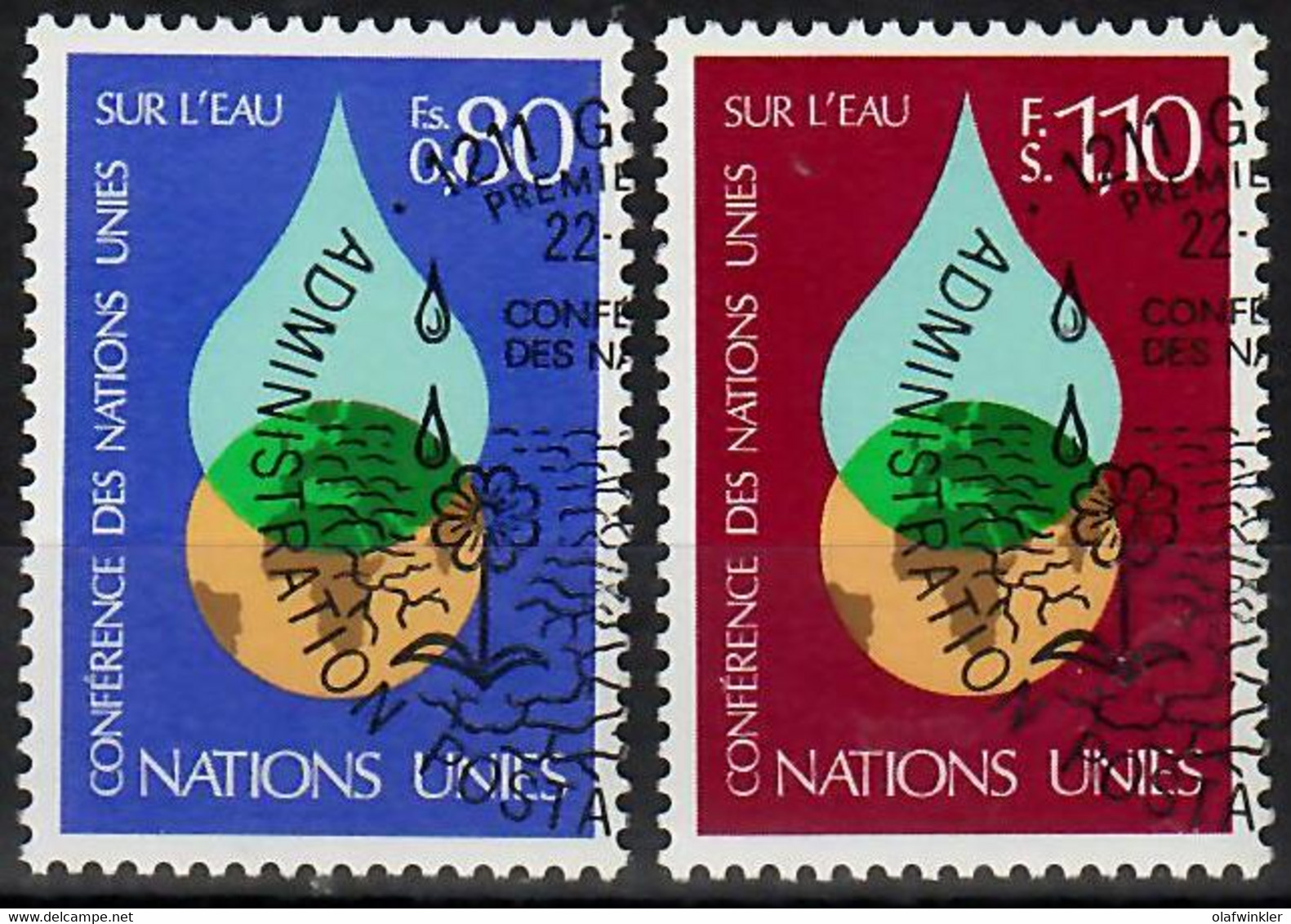 1977 Conférence Des Nations Unies Sur L'eau Zum 65-66 / Mi 64-65 / Sc 65-66 / YT 64-65 Oblitéré / Gestempelt /used [zro] - Used Stamps