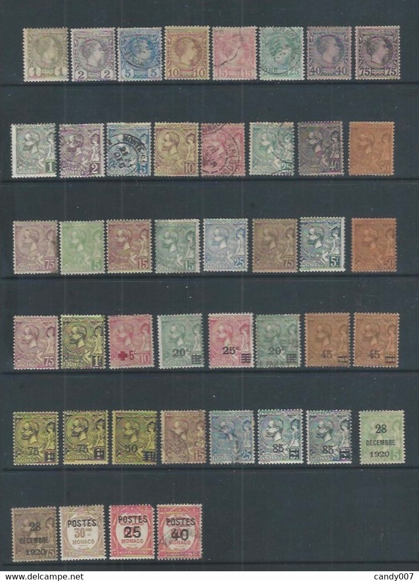 Monaco  Timbres Classique Entre 1885 Et 1924 Neuf* Et Oblitéré Voir Photo Très Propre - Unused Stamps