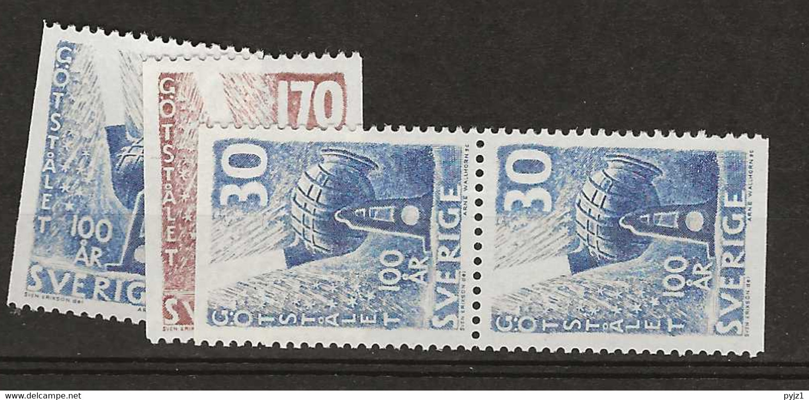 1958 MNH Sweden Mi 441-42 Postfris** - Unused Stamps